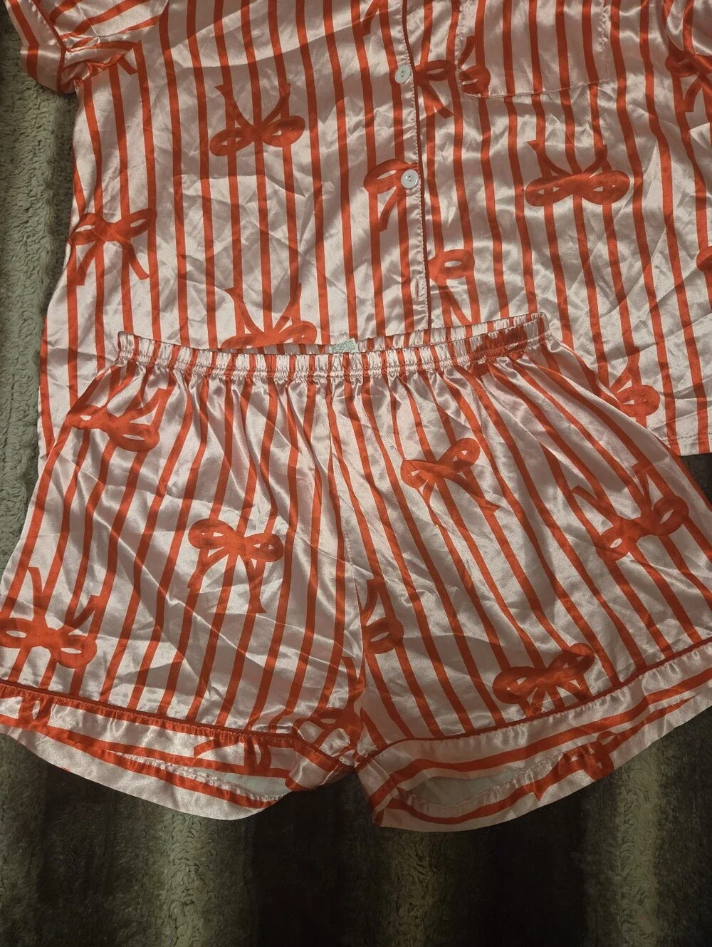 2 Piece Bow Striped Pajamas Size 0x